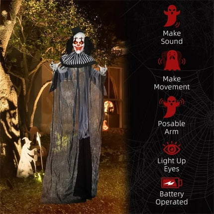 6ft Tall Halloween Crazy Clown Inflatable